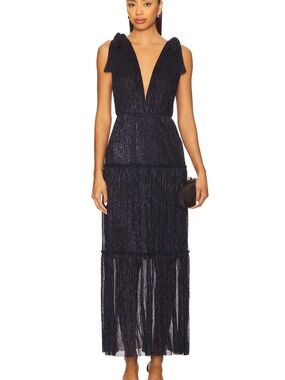 Sabina Musayev Midnight Fringe Maxi Dress